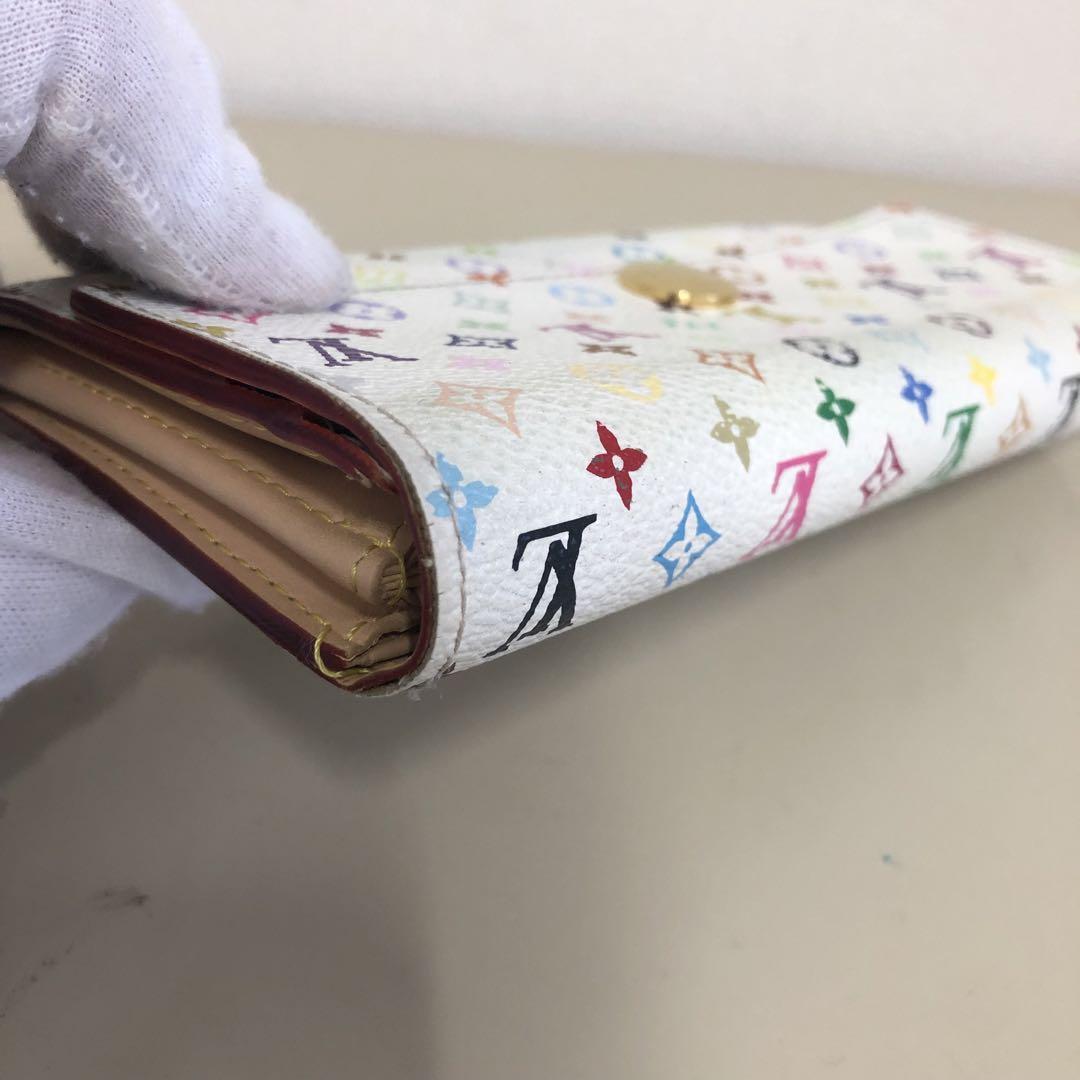 ルイヴィトン　長財布　ポルトフォイユ　サラ　マルチカラー　白　ベージュ