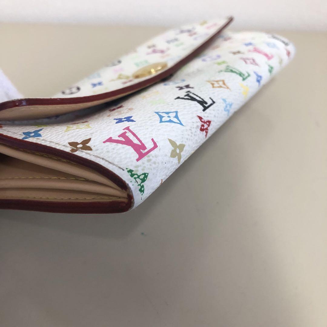 ルイヴィトン　長財布　ポルトフォイユ　サラ　マルチカラー　白　ベージュ