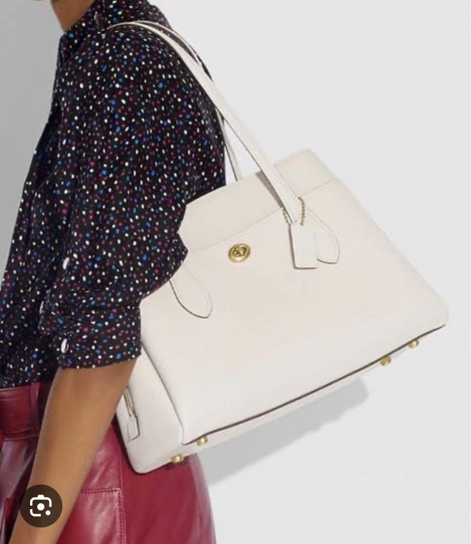 COACH ホワイト レザー ハンドバッグ