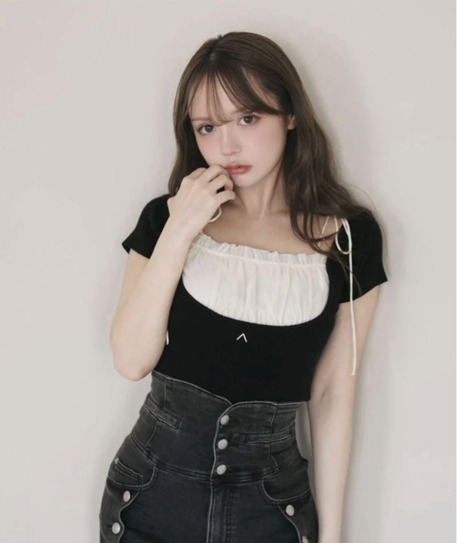 正規品 andmary ♡ Mew frill tops black AND MARY Mew frill tops