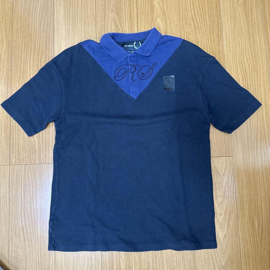 フレッドペリー ラフシモンズ ポロシャツ 半袖 コラボ ネイビー 38m 美品 フレッドペリー ラフシモンズ ポロシャツ 半袖 コラボ ネイビー
