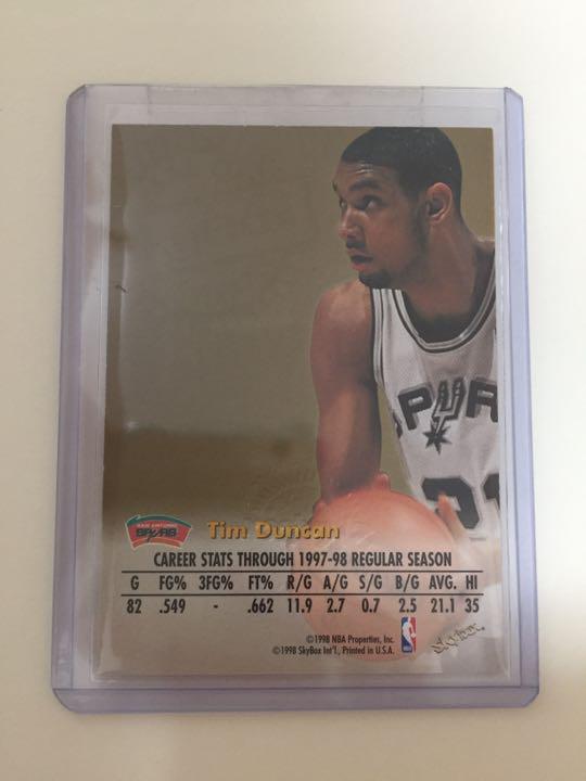 9899 skybox auto Tim Duncan nba カード