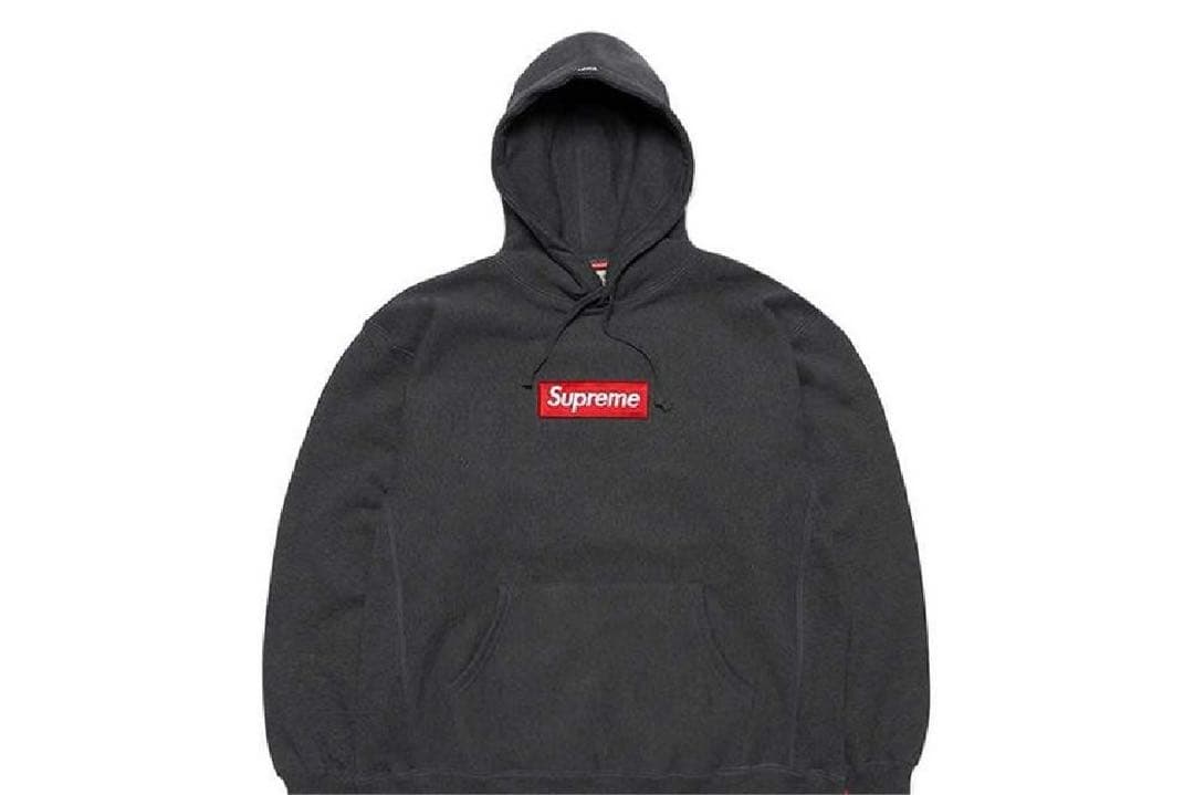 Supreme Box Logo Hooded Sweatshirt チャコール