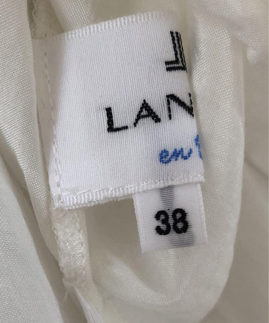 新品未使用　ランバンオンブルー　洗える　フリル パフスリーブ　ブラウス　38 美品 ランバンオンブルー 洗える パフスリーブ ブラウス 2023