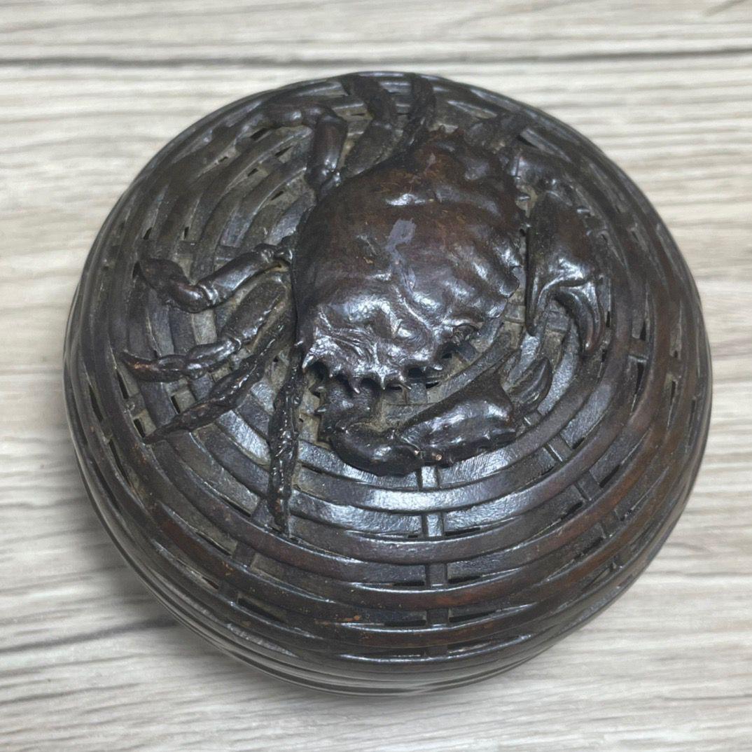 5点透かし彫り香炉 カニ  八方箱  香線 香挿  装飾品 工芸品 美術品 置物 透かし彫り香炉 カニ 八方箱 香線 香挿 装飾品 工芸品 美術品 置物