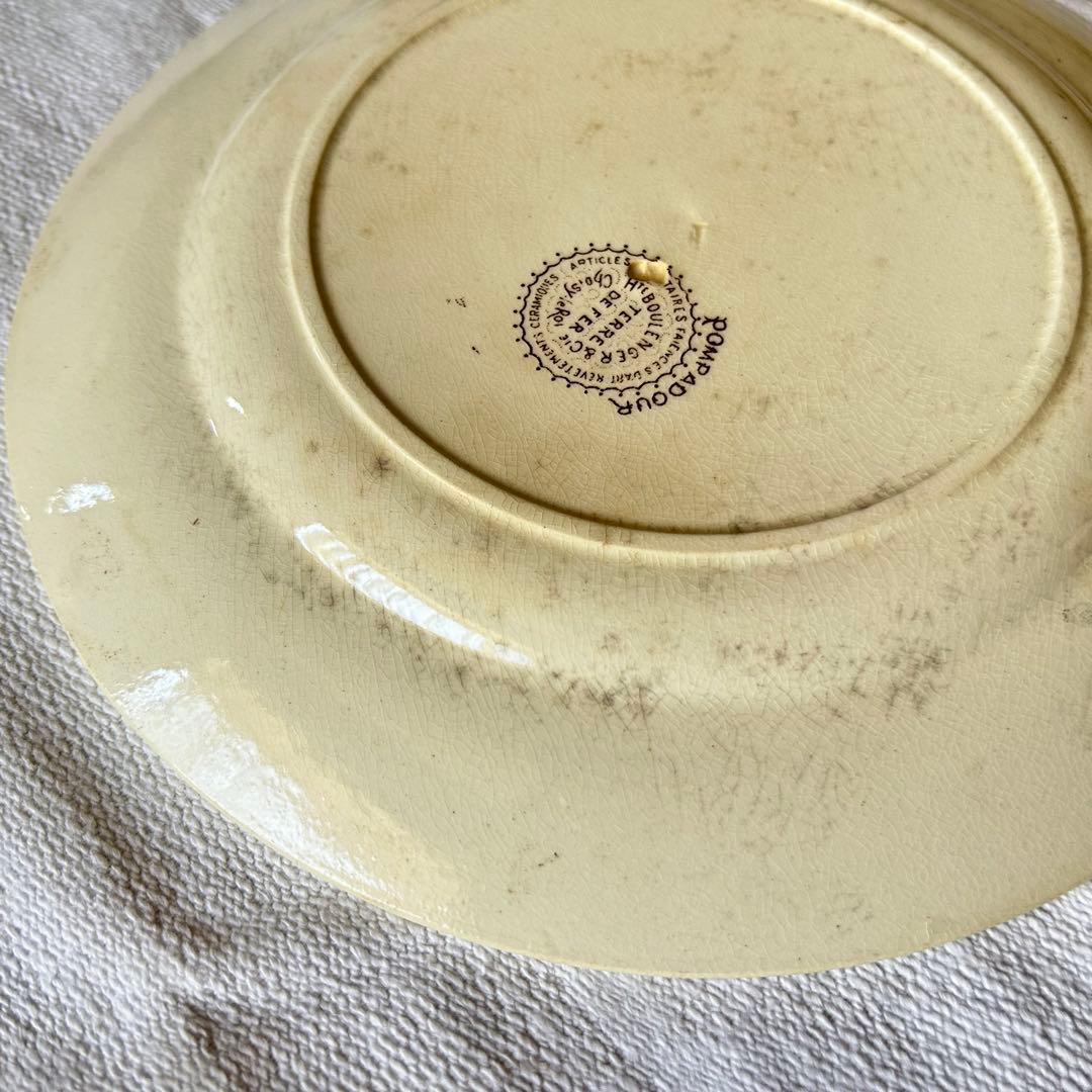 Choisy le roi 風景 平皿 ブラウン ポンパドール セピアプレート