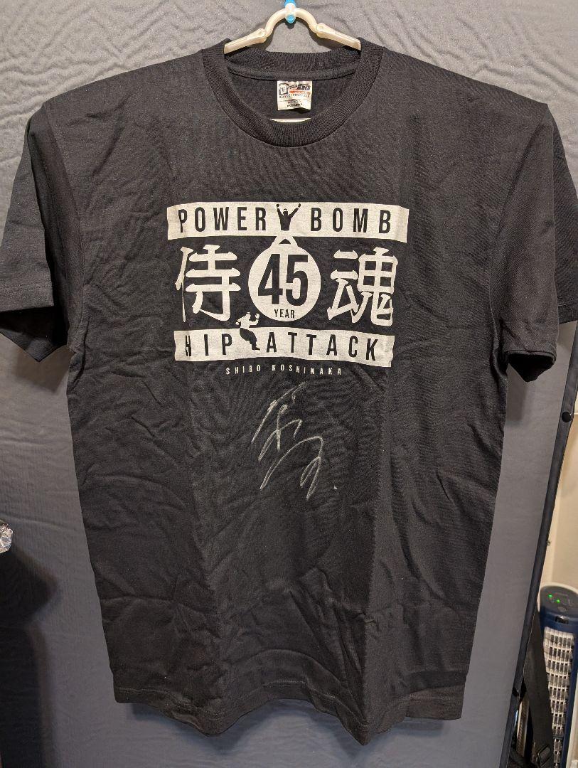 【未使用・サイン入り】越中詩郎45周年Ｔシャツ サイズ３ＸＬ 未使用 直筆サイン入り 越中詩郎 45周年Tシャツ サイズ3XL