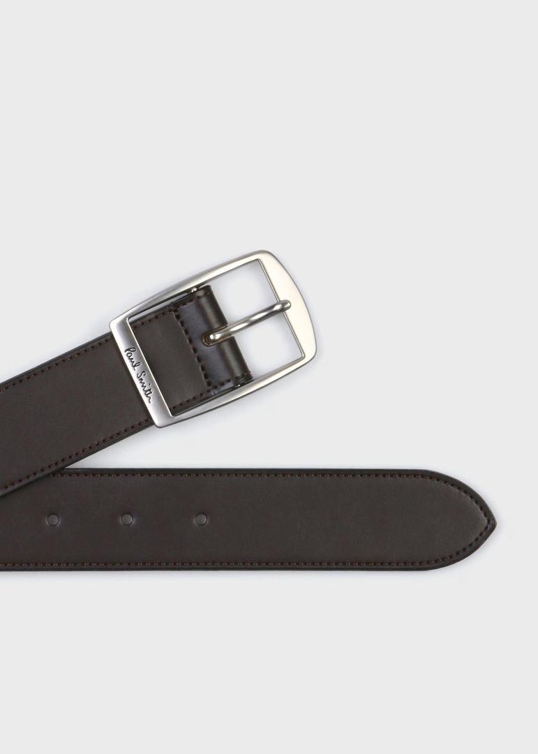 paul smith(ポールスミス)ロゴ スクエアバックルベルトM Dブラウン