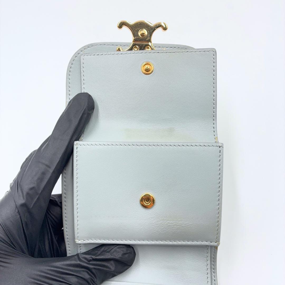 【美品】CELINE トリオンフ スモール トリフォールド フラップ ウォレット