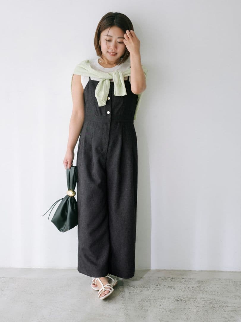 COHINA コヒナ　デニムライク　キャミサロペット　ブラック