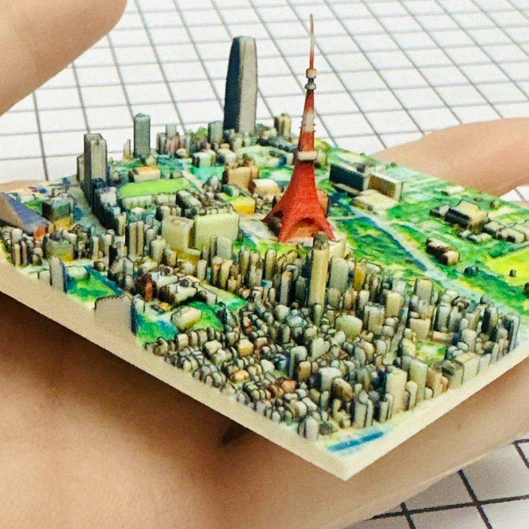 ミニチュア 東京都港区 ジオラマ 東京タワー フィギュア 1/64