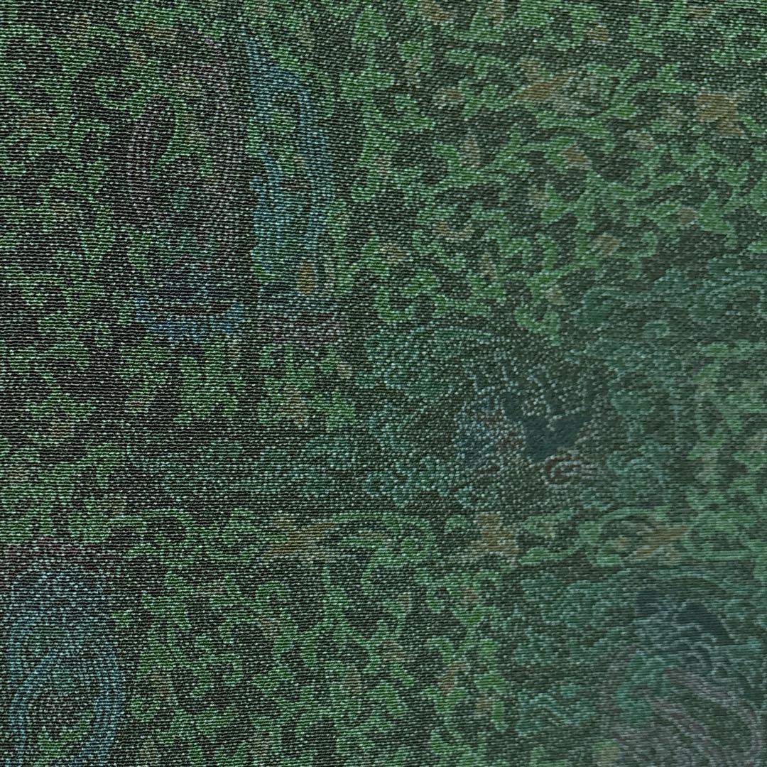 青緑色 正絹