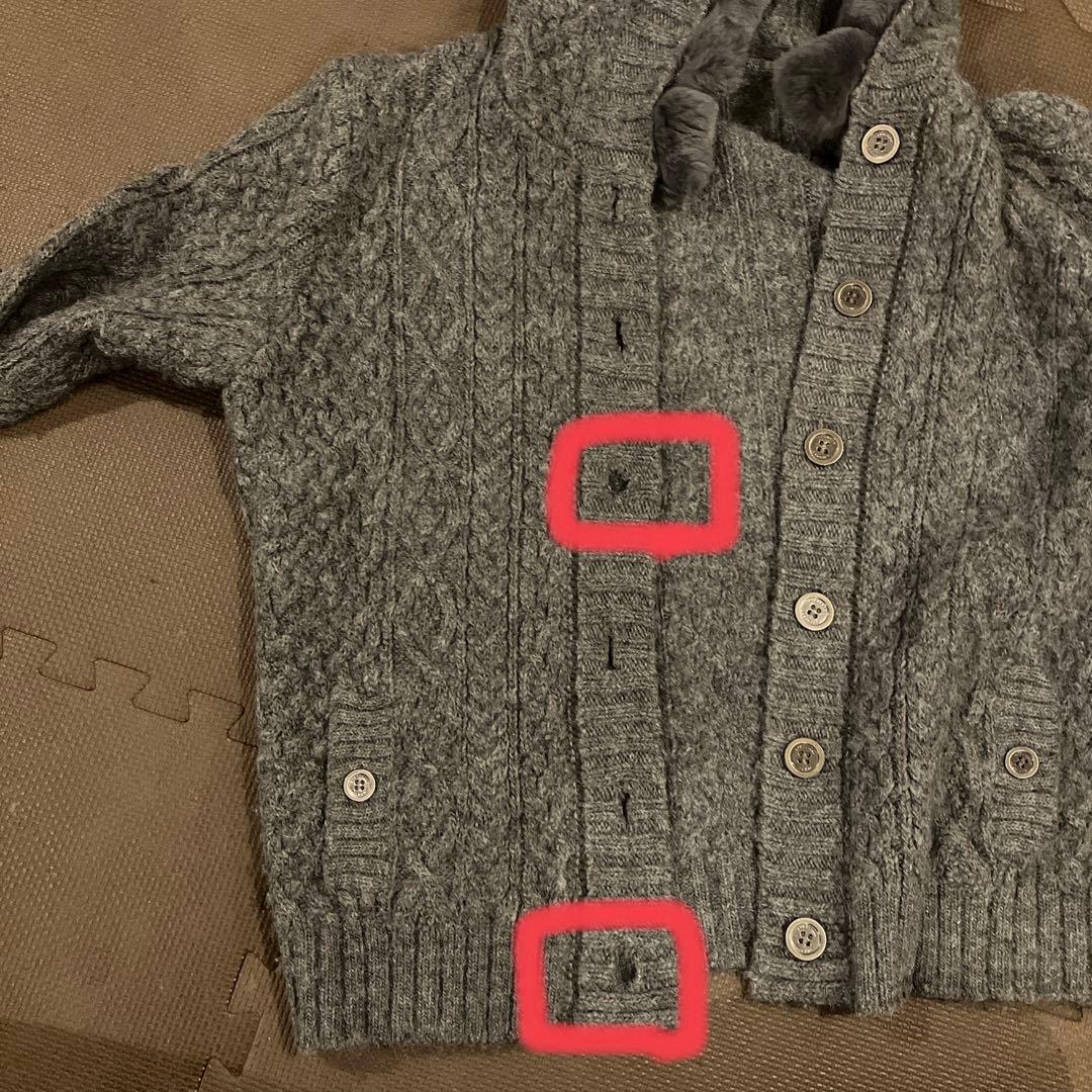 Burberry カーディガン グレー フード付き L程度（レディース5