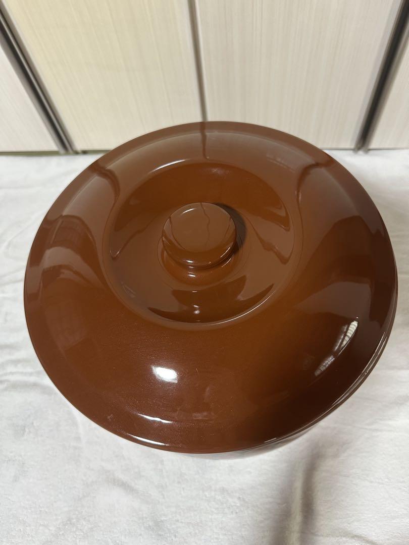 美品＊久松窯10号大型丸型蓋付き丸壺かめ漬け物容器味噌作り茶色ブラウン常滑焼＊