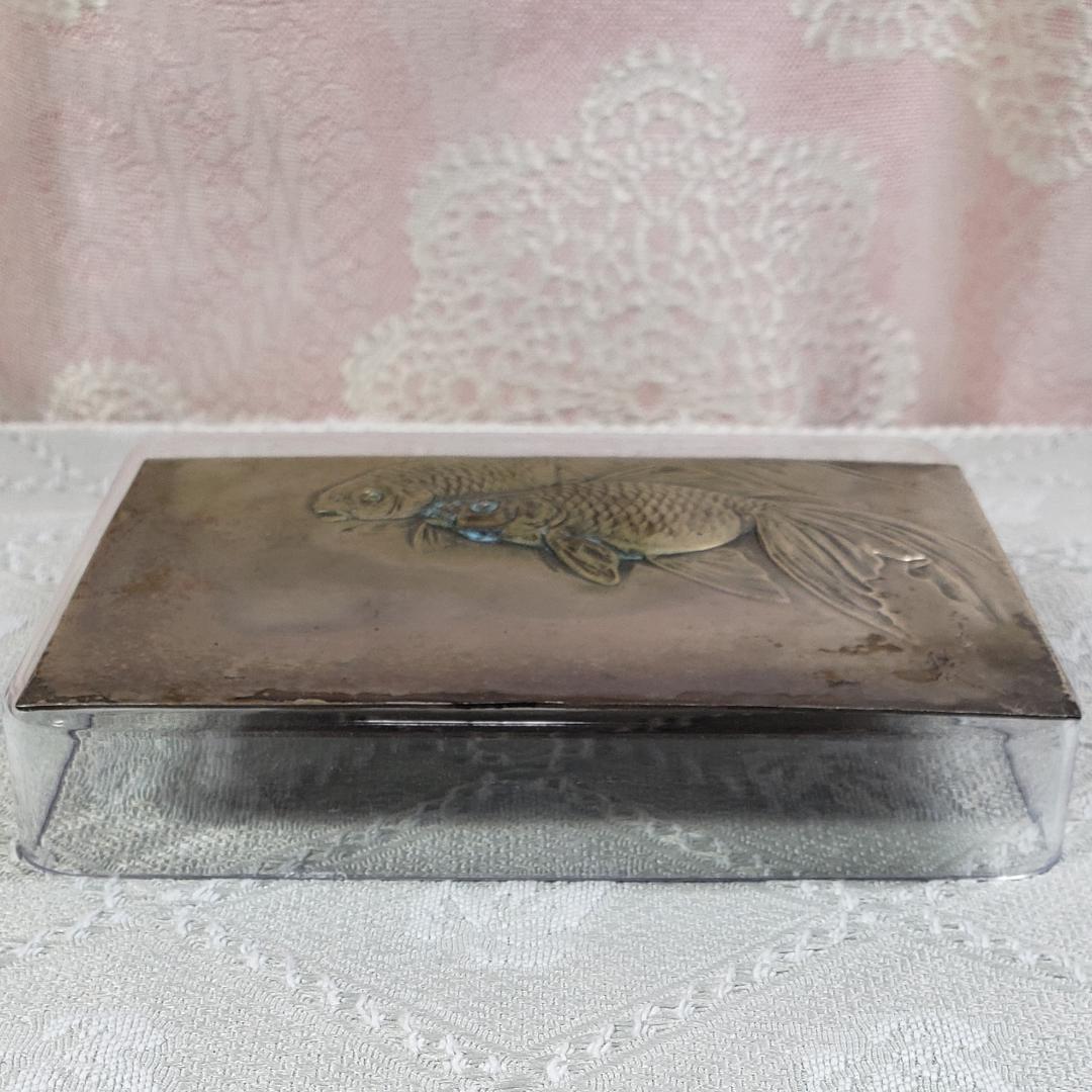 ◆海野勝珉『双魚』図『六十九翁 勝珉』 銅板レリーフ◆検） 後藤一乗 加納夏雄