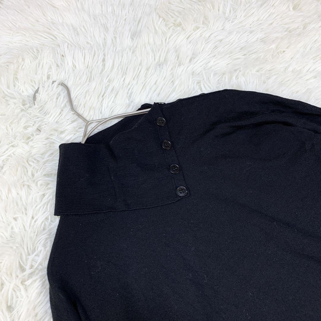 ジルサンダー*38*ボタン タートルネックセーター*黒*jil sander
