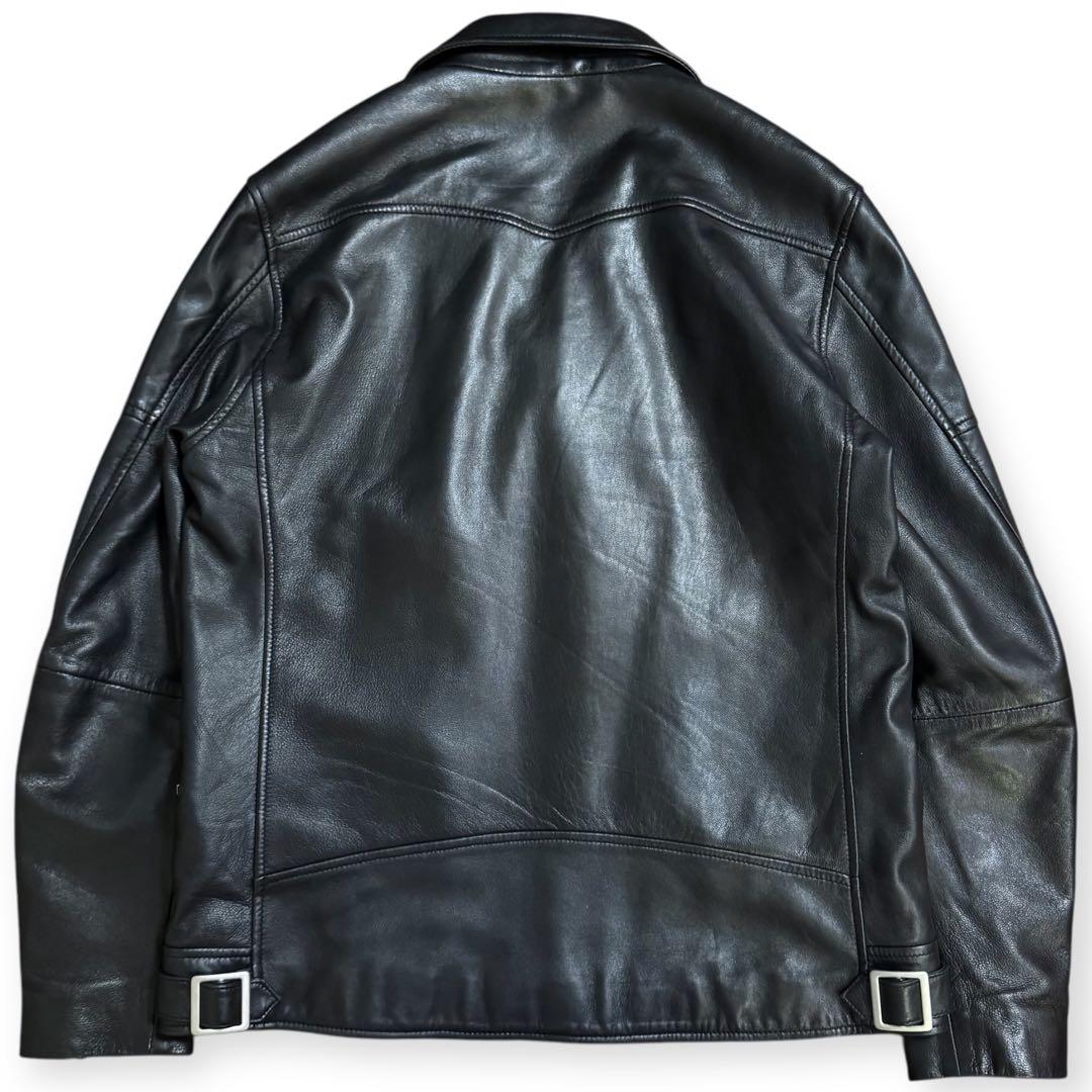 美品 CRIMIE W RIDERS LAMB LEATHER JACKET 黒