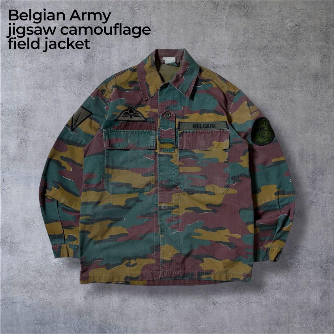 古着軍モノベルギー軍ジグソーカモ迷彩柄ミリタリーフィールドジャケット短丈アメカジM