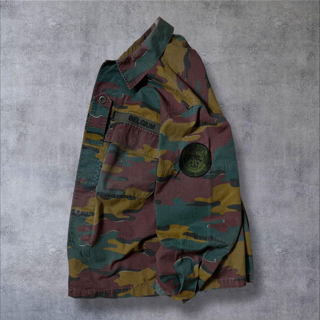 古着軍モノベルギー軍ジグソーカモ迷彩柄ミリタリーフィールドジャケット短丈アメカジM