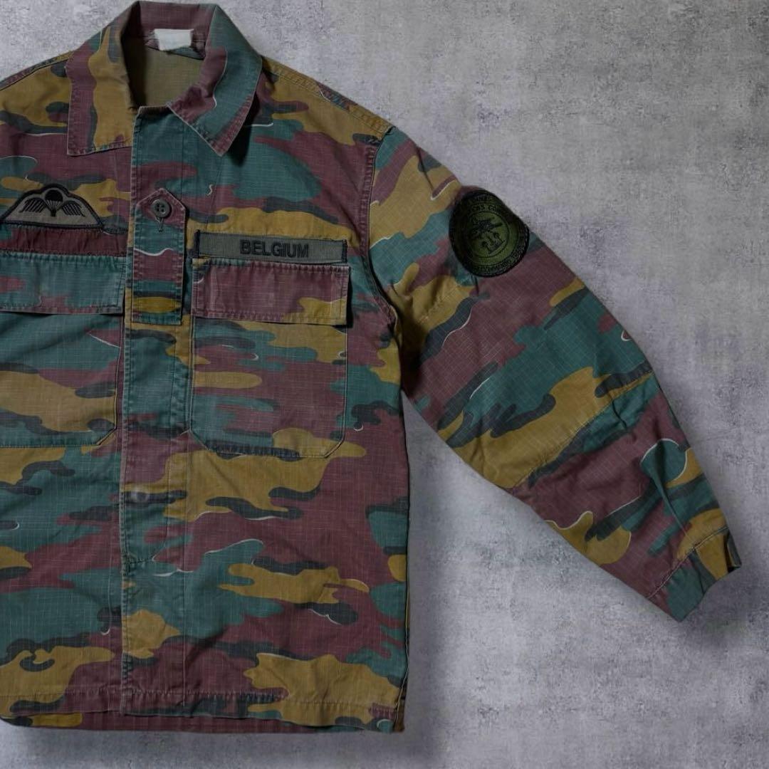 古着軍モノベルギー軍ジグソーカモ迷彩柄ミリタリーフィールドジャケット短丈アメカジM