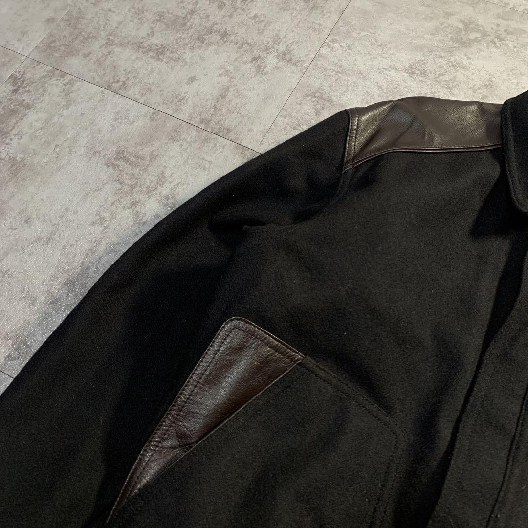 ジャケット・アウター 80s leather switching wool bomber jacket