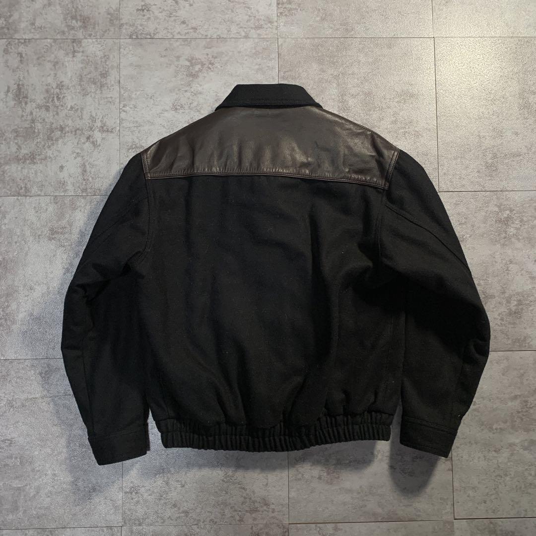 ジャケット・アウター 80s leather switching wool bomber jacket