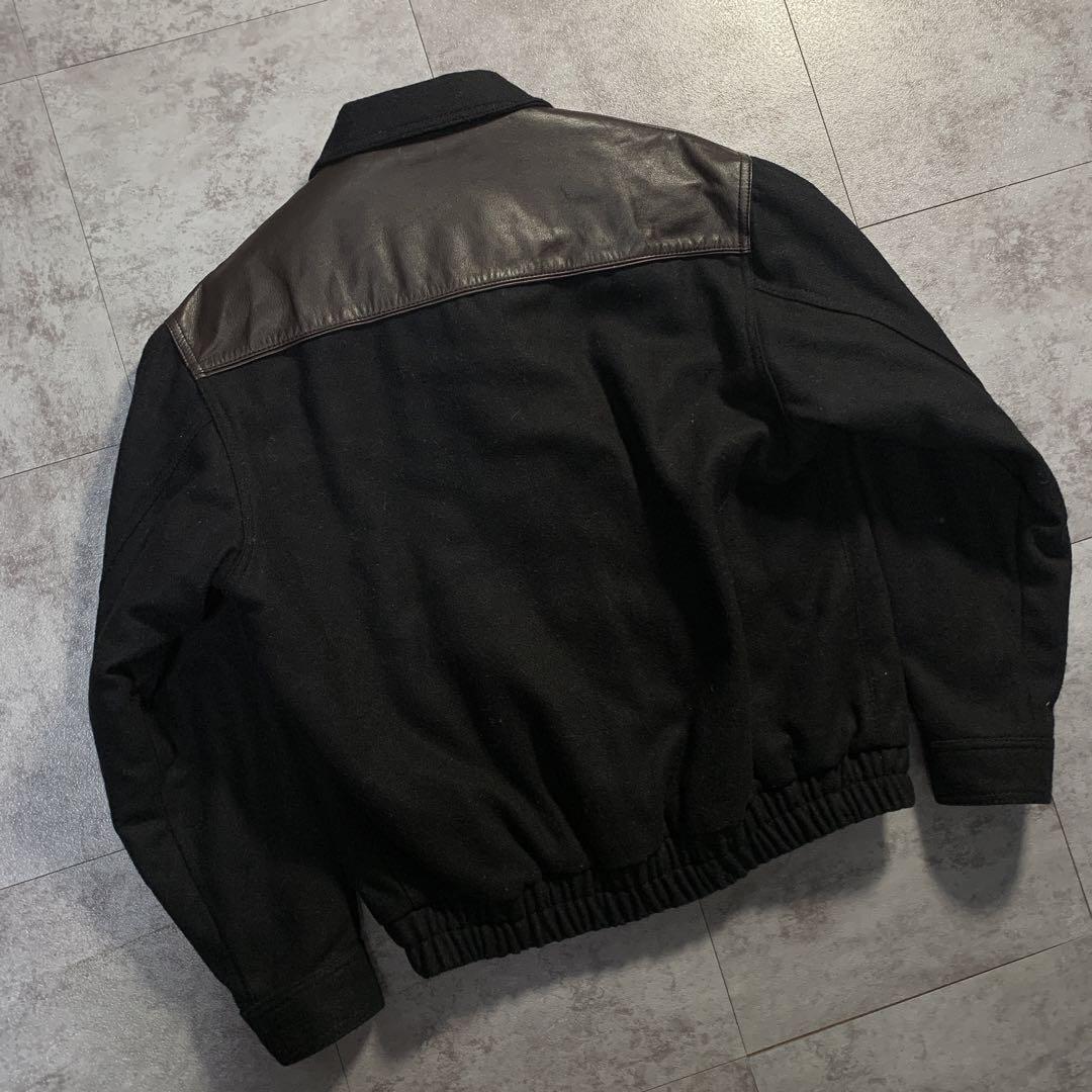 ジャケット・アウター 80s leather switching wool bomber jacket