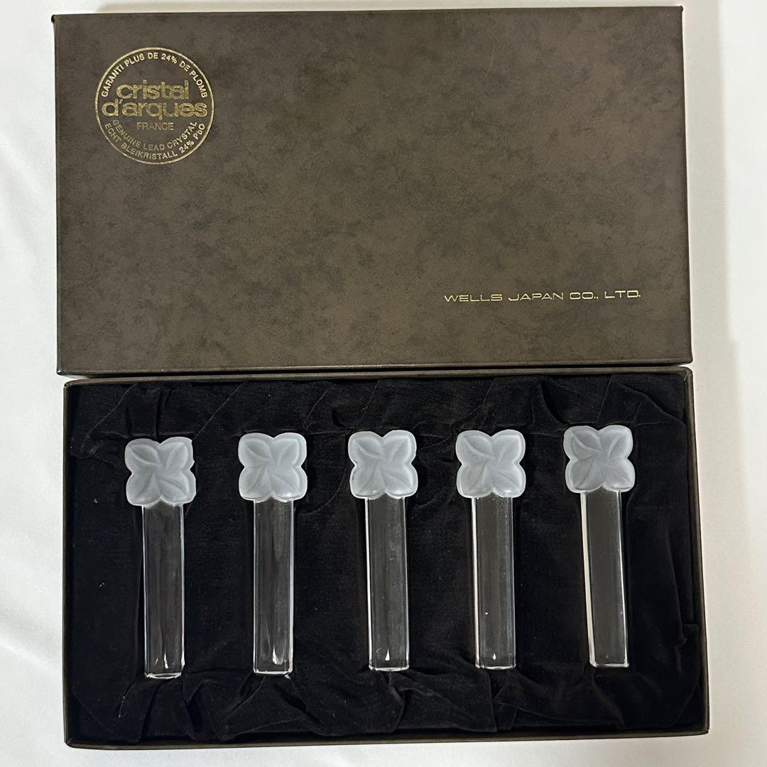 未使用品】 クリスタルダルク カラトリーレスト 箸置き 5客