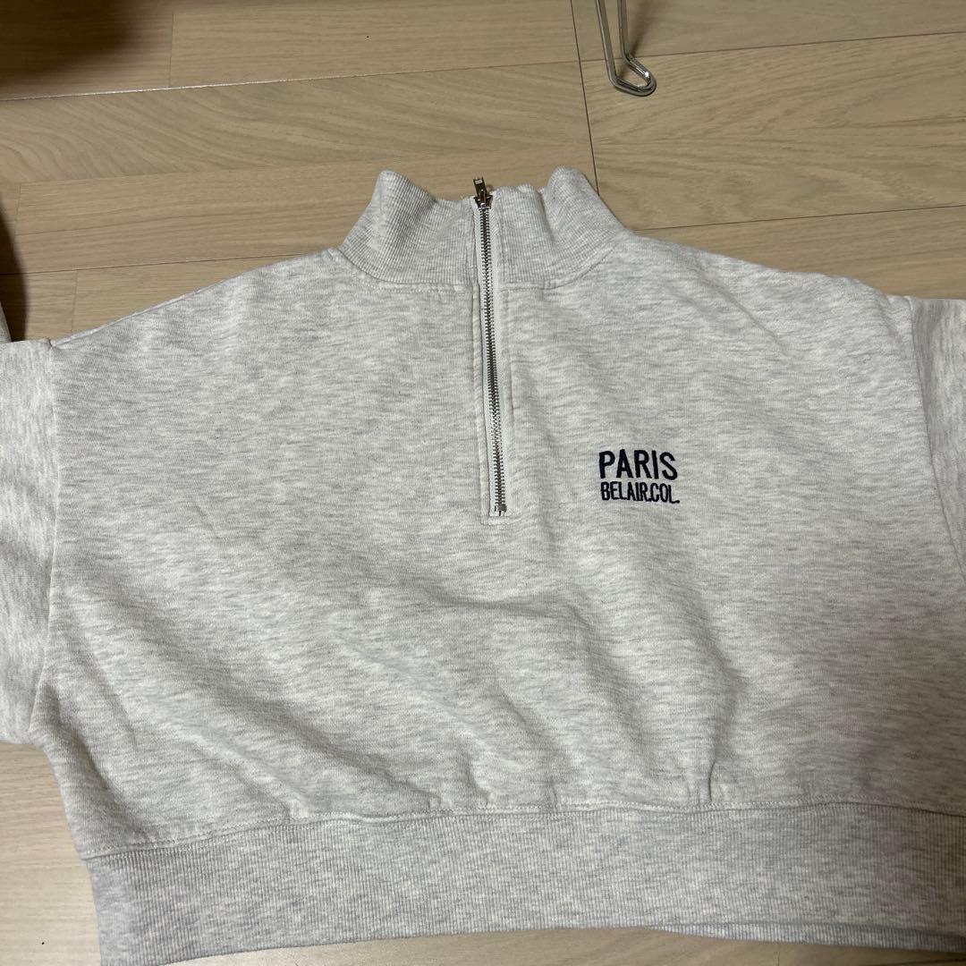 GRLハーフジップスウェット グレー