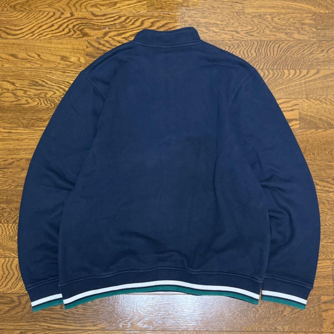 HUF ハフ ハーフジップスウェット 刺繍ロゴ ネイビー XL