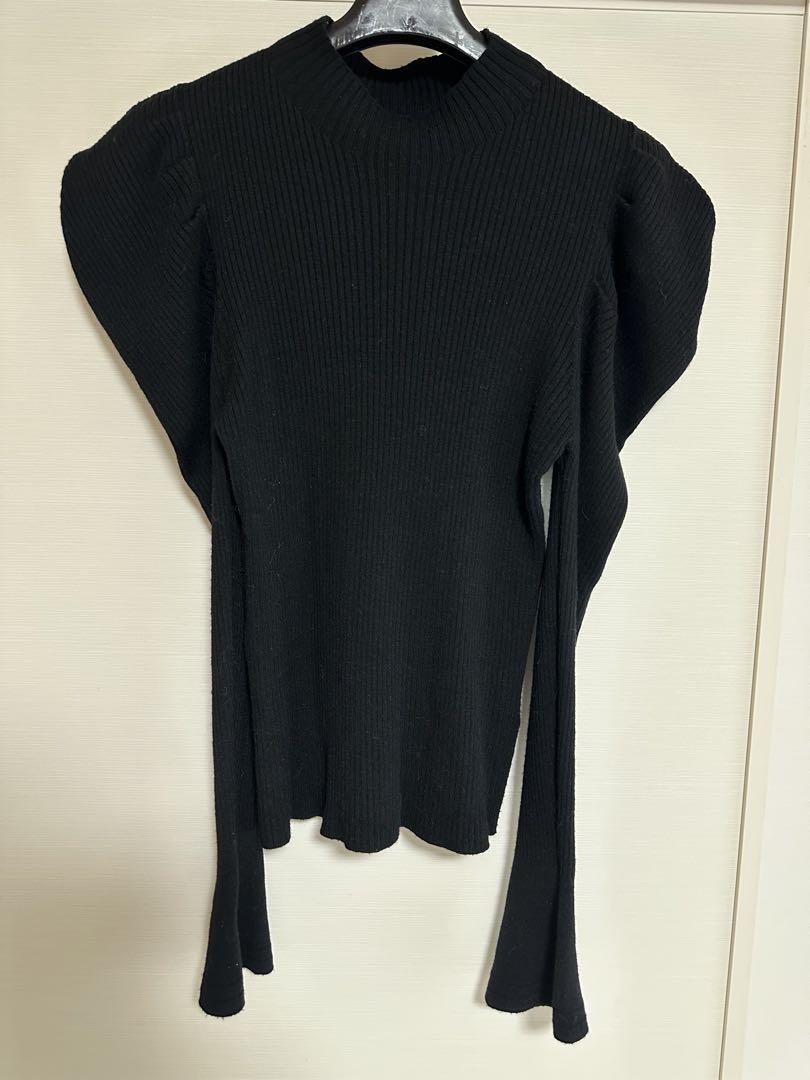 Herlipto Volume Sleeve Rib Knit Topオンライン セール