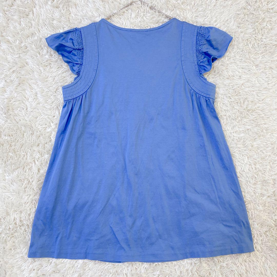 【美品】バーバリーブルーレーベル フレンチスリーブカットソー ロゴ刺繍 日本製M 美品】バーバリーブルーレーベル フレンチスリーブカットソー