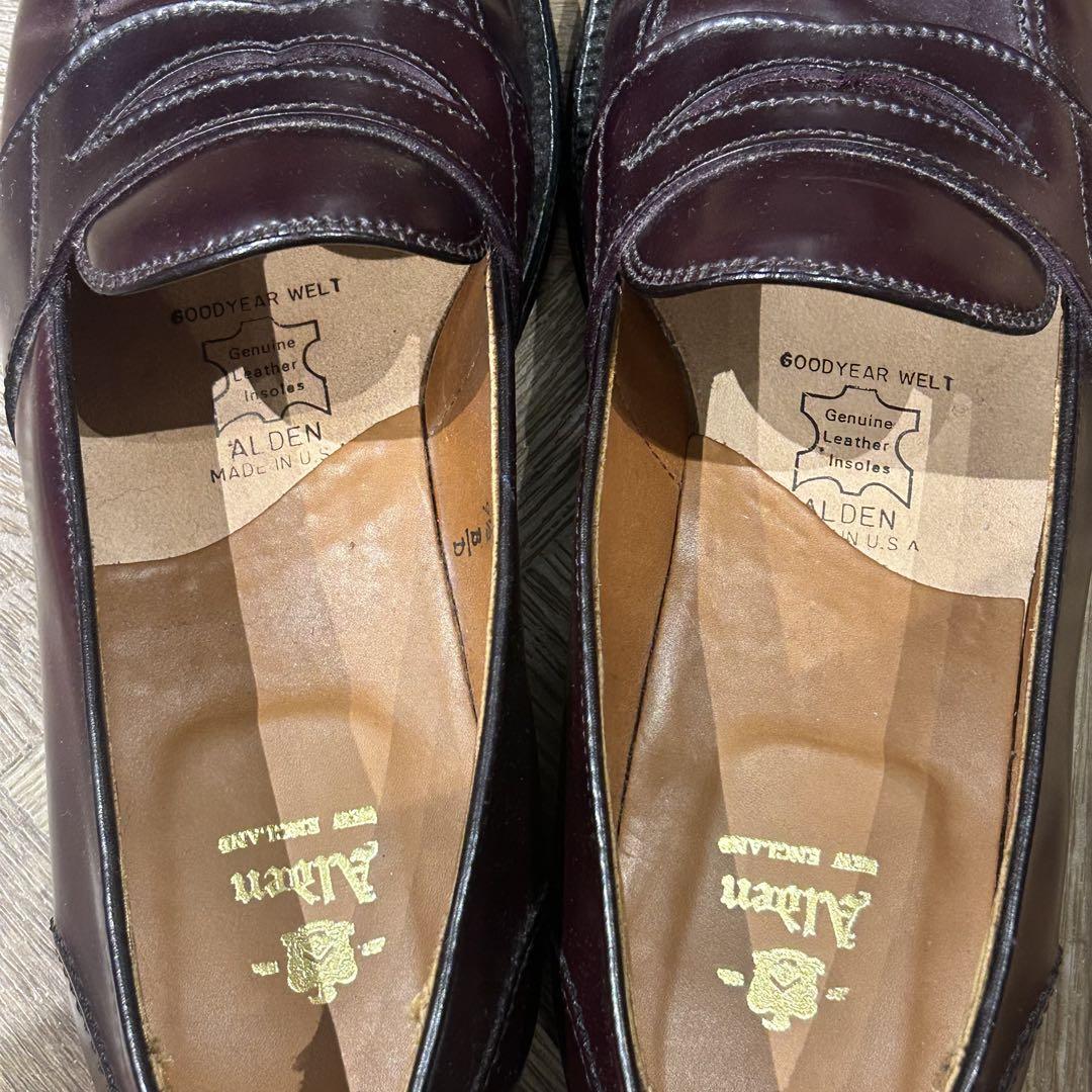 Alden 684 バーガンディー フルストラップローファー US9.5