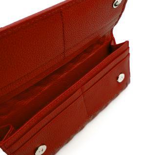 最安価格 スティングレー 3つ折り エイ革 レッド色 ピンク 長財布 財布 小物
