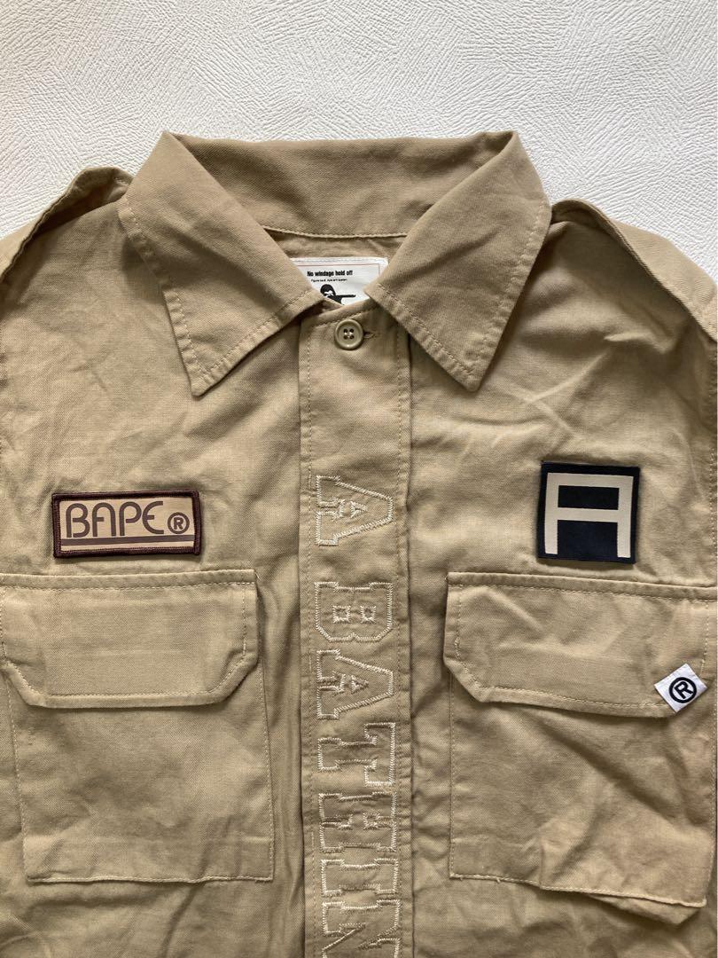 ＊A BATHING APE＊初期90‘〜00’　ミリタリー半袖シャツ　サイズL トップス