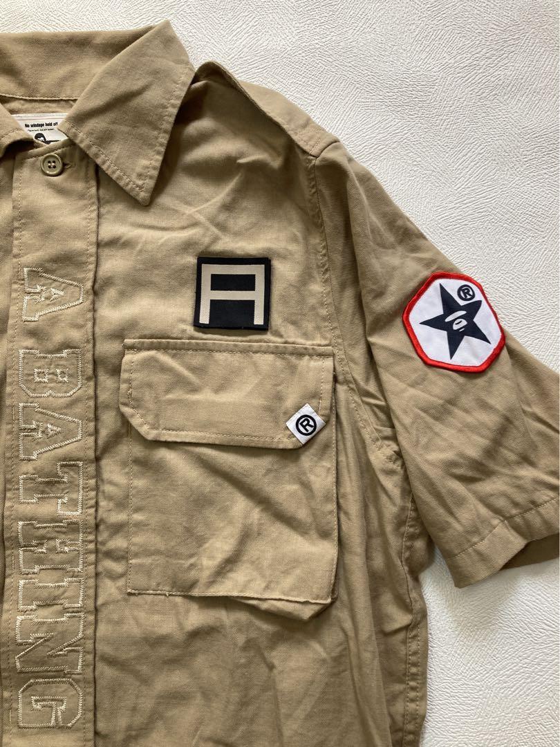 ＊A BATHING APE＊初期90‘〜00’　ミリタリー半袖シャツ　サイズL トップス