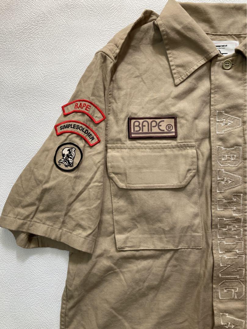 ＊A BATHING APE＊初期90‘〜00’　ミリタリー半袖シャツ　サイズL トップス