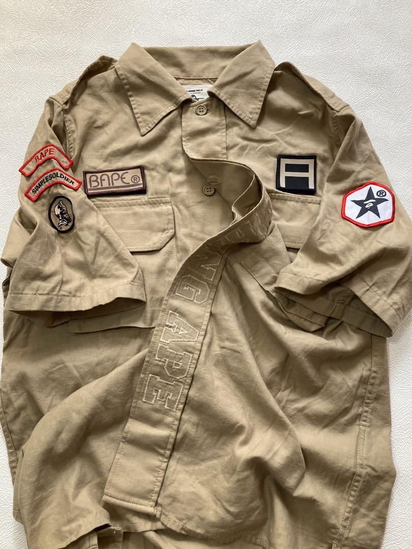 ＊A BATHING APE＊初期90‘〜00’　ミリタリー半袖シャツ　サイズL トップス