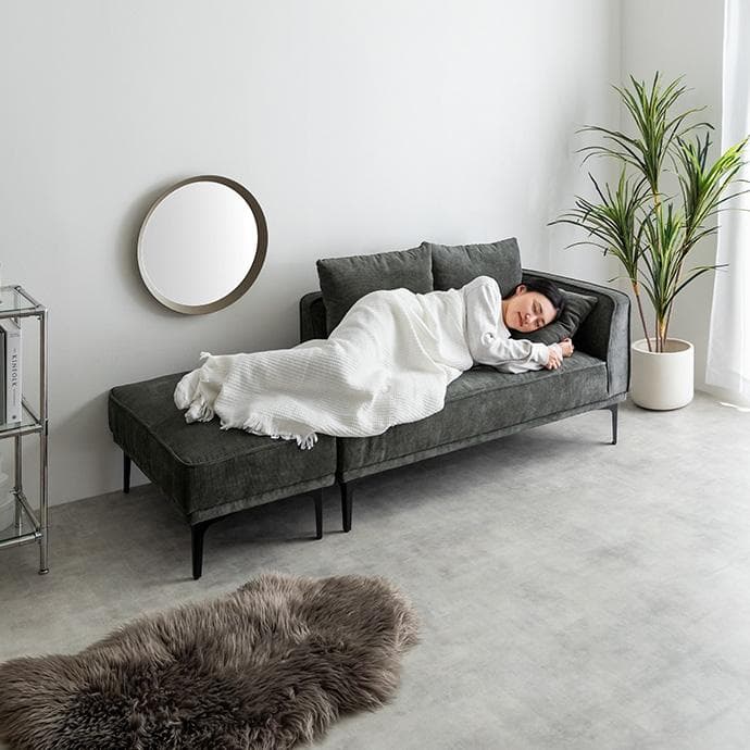 ソファ カウチソファ ソファー オットマン付き 2人掛け 3人掛け アイボリー