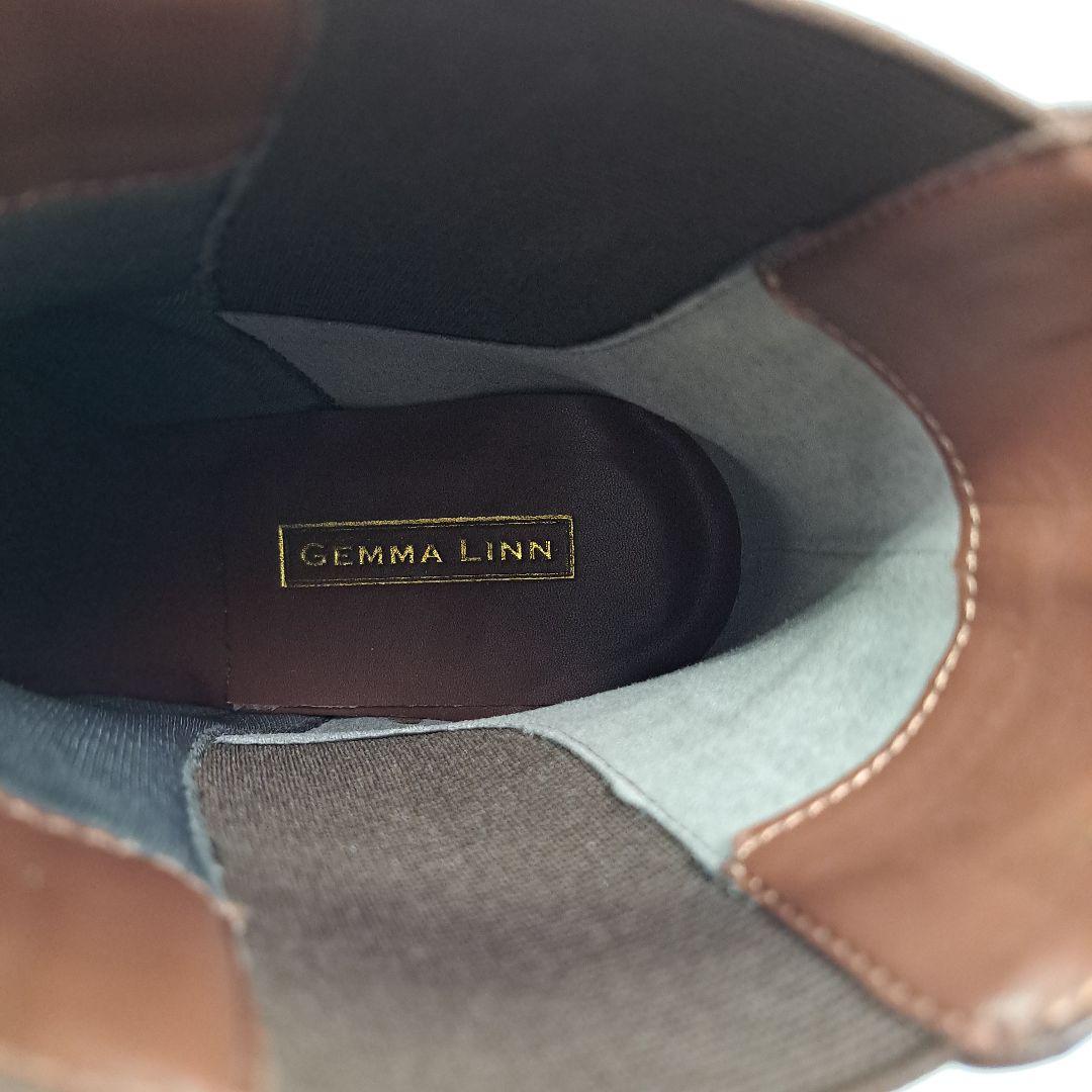 ダニエラアンドジェマ サイドゴアブーツ クロコ型押し ダークブラウン23.5cm・Daniella&GEMMA KIN-KAAI_COM