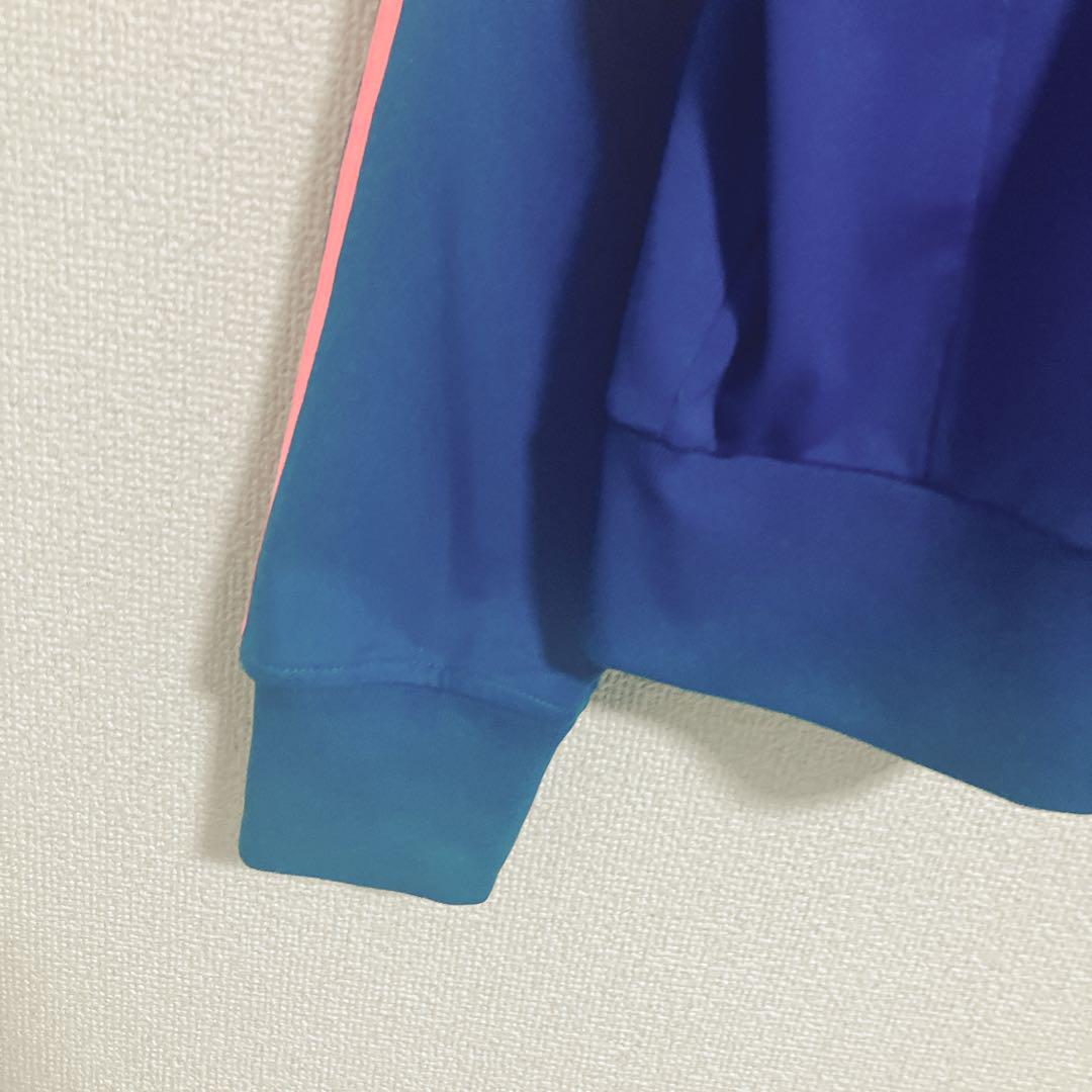 【ロゴ刺繍】アディダスオリジナルス　トラックジャケット　ジャージ　青　XL相当