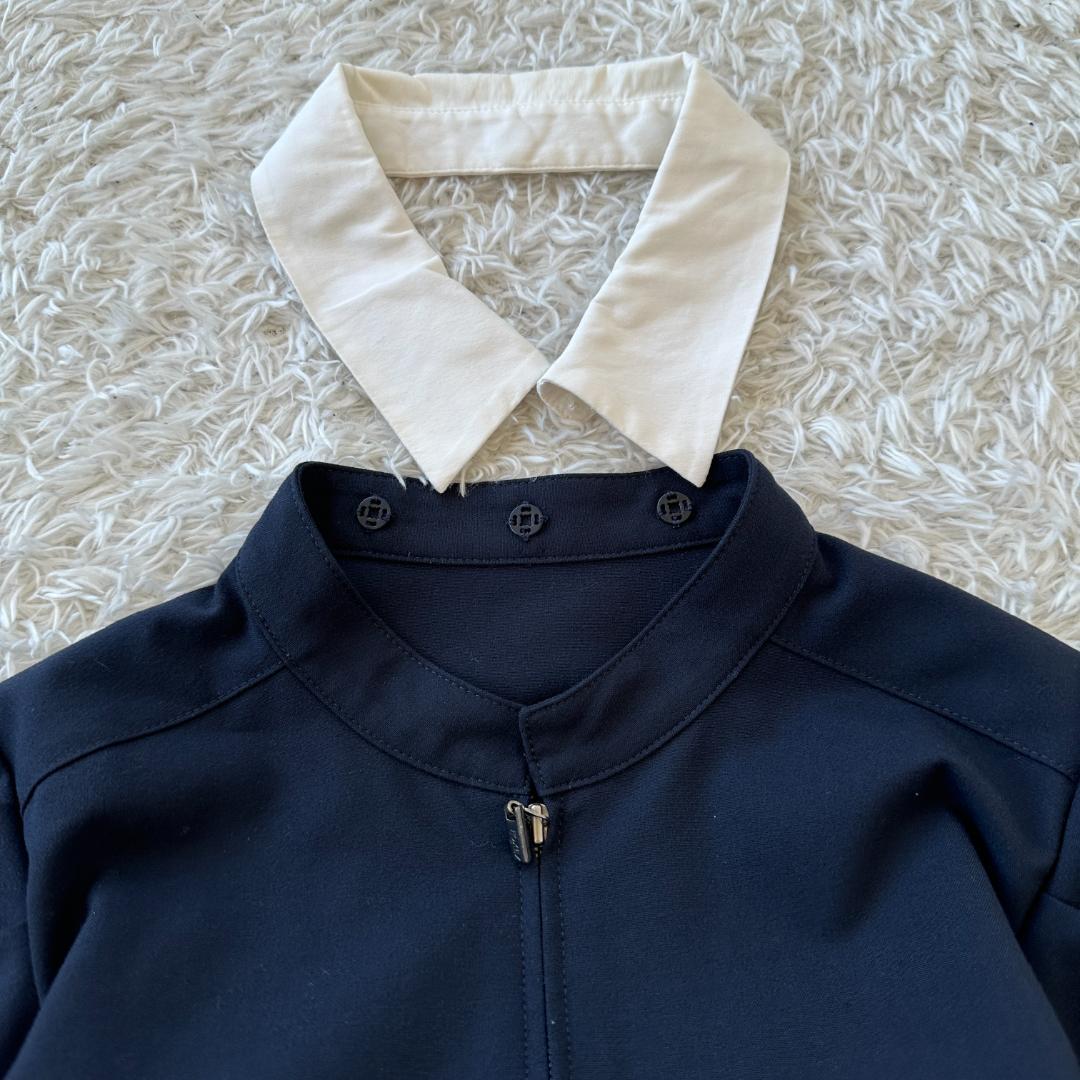 FOXEY NEW YORK ネイビー 半袖 白襟ワンピース