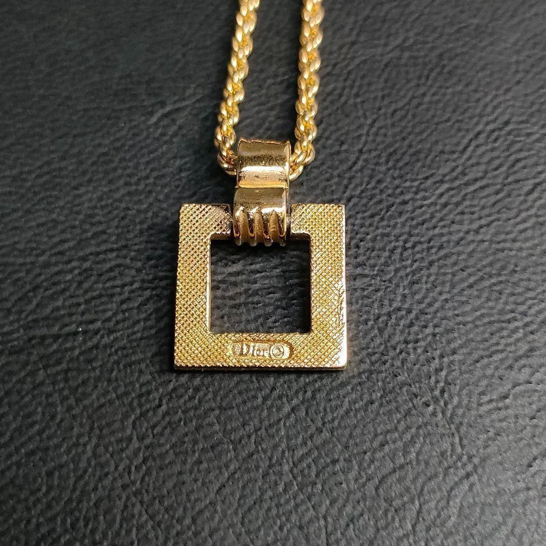 極美品】Dior ディオール ネックレス ゴールド スクエア ロゴ 15