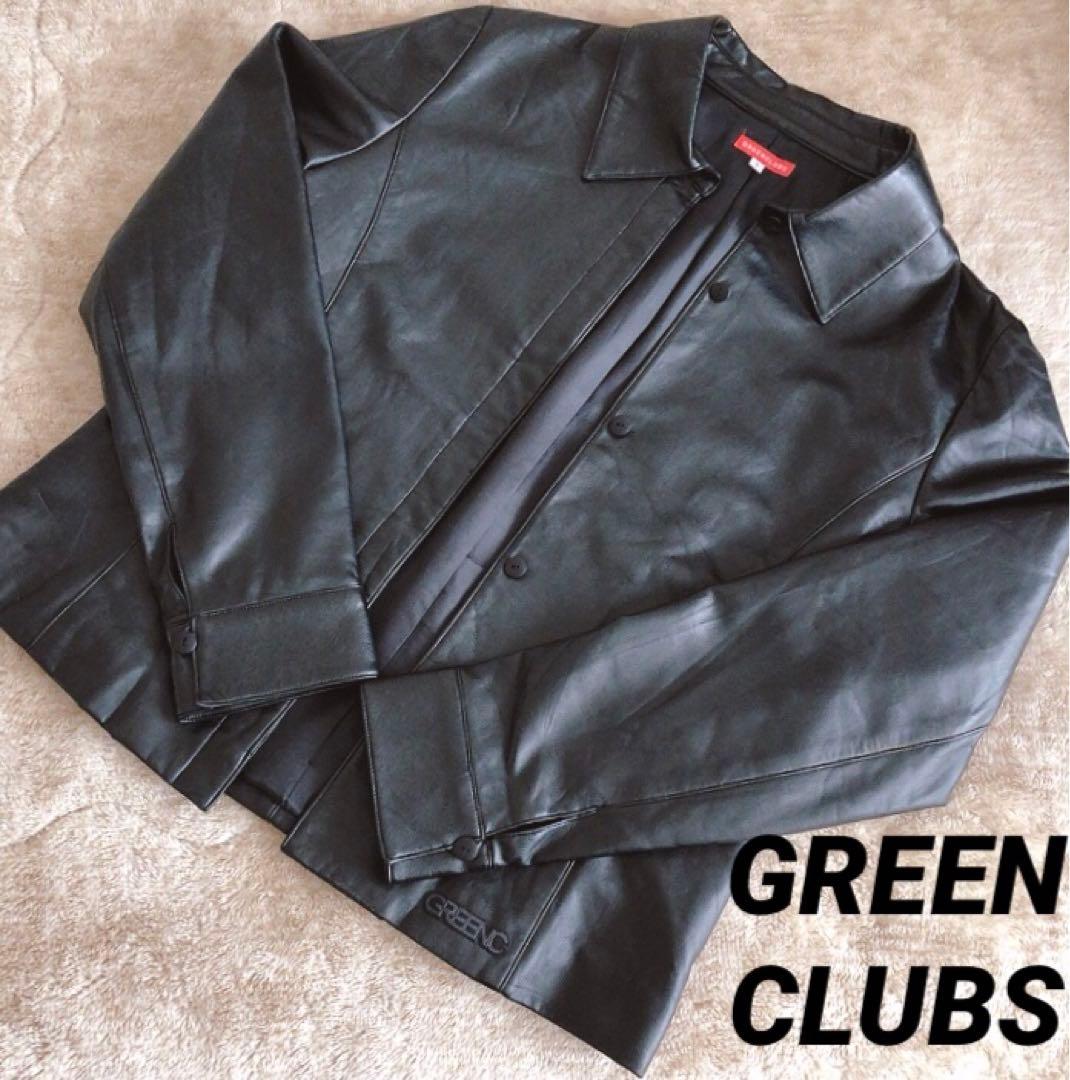 2021高い素材 グリーンクラブ レザージャケット レディース ブラック