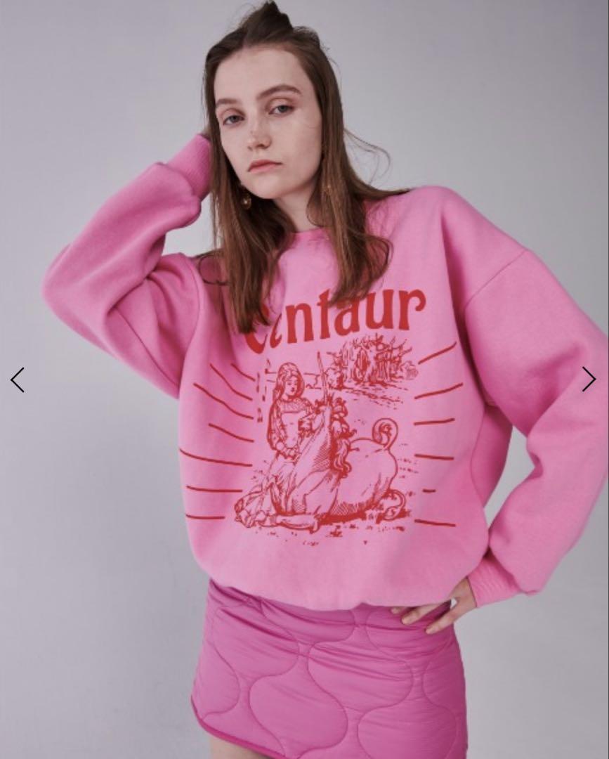 CENTAUR.KR ドラゴンスウェット　トレーナー　ピンク　グレー　Y2K THE CENTAUR スウェットシャツ
