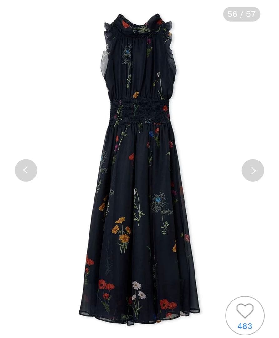 バックリボンシフォンワンピース ネイビー バックリボンシフォンワンピース ネイビー