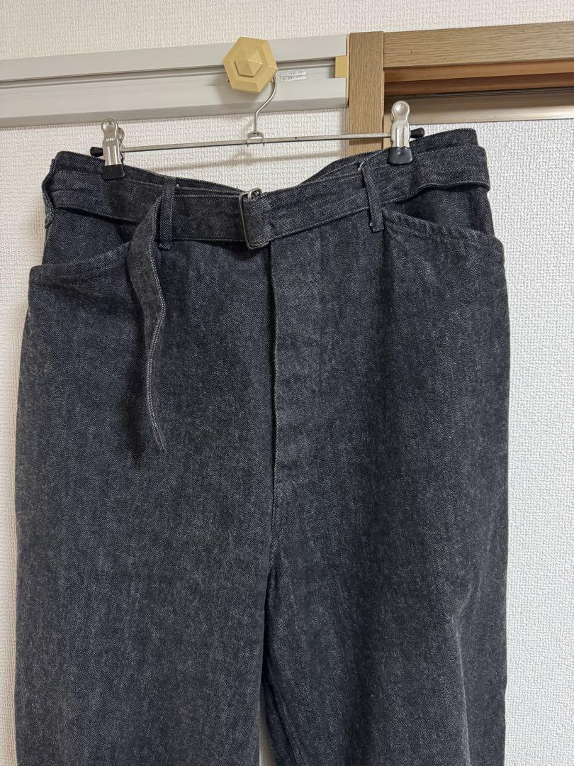COMOLI コモリ 21aw ベルテッドデニム ブラックエクリュ 3