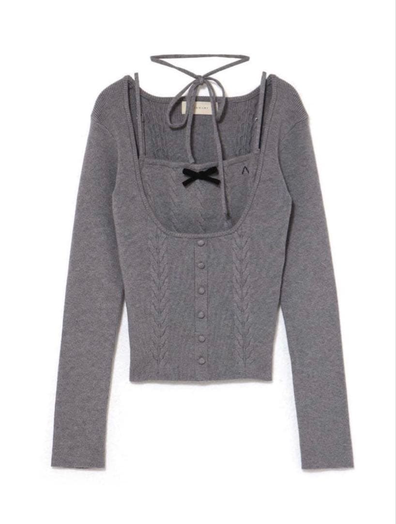 正規品 andmary Sharon ribbon tops gray 正規品 andmary Sharon ribbon tops gray