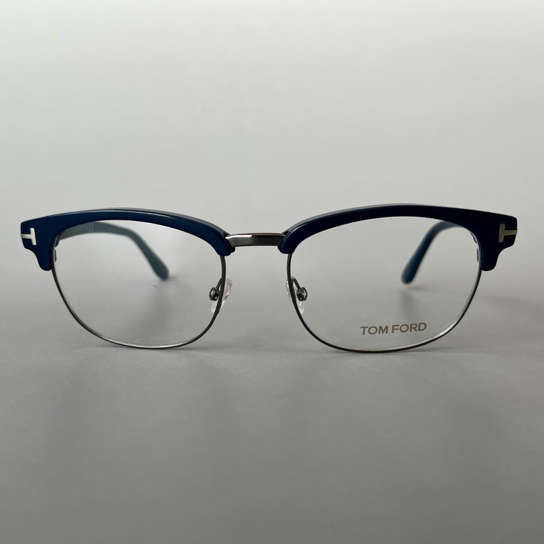 トムフォード メガネ サーモント ブロー ダークブルー ガンメタ 度付き 青TOM FORD EYEWEAR MEDICALDB_JP