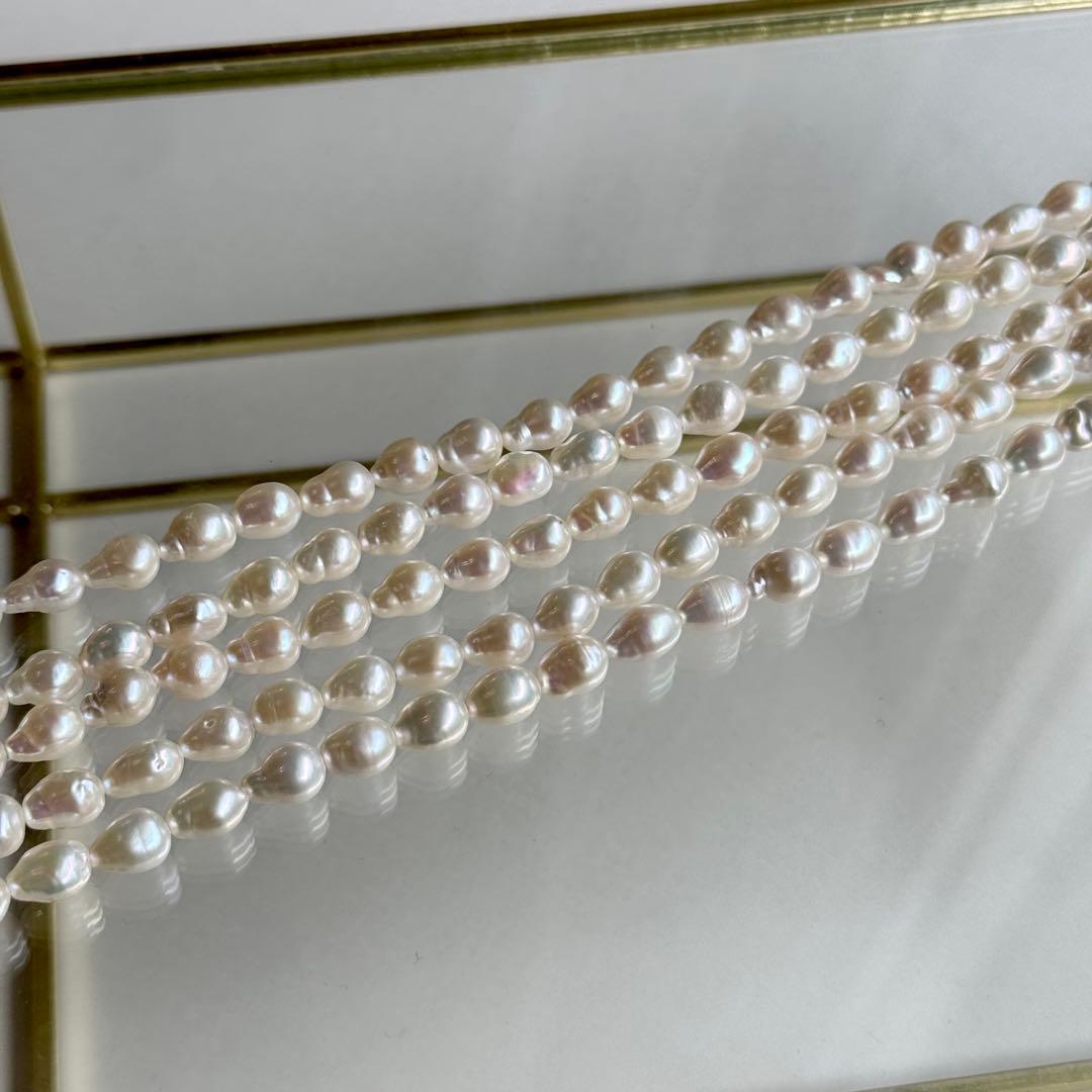 淡水真珠　ナチュラルドロップ8×6×6mm ホワイト 1連(約37cm)
